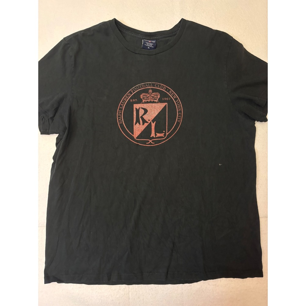 Polo Sport Ralph Lauren Football Club NYC Graphic T-Shirt Black XL Distressed